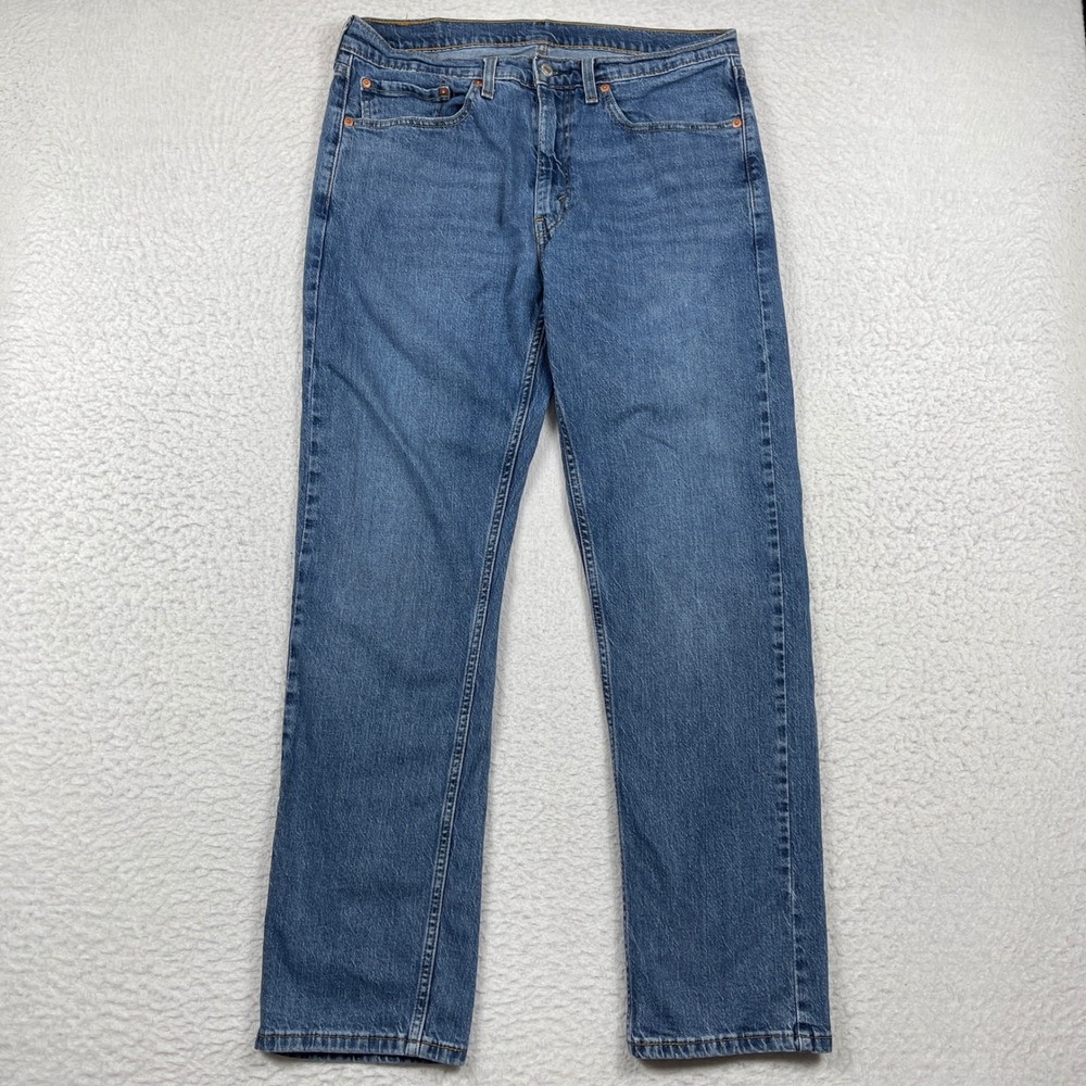 Levis 505 Regular Fit Jeans Mens 34x32 (Fit 34x30) Blue Straight Denim Casual